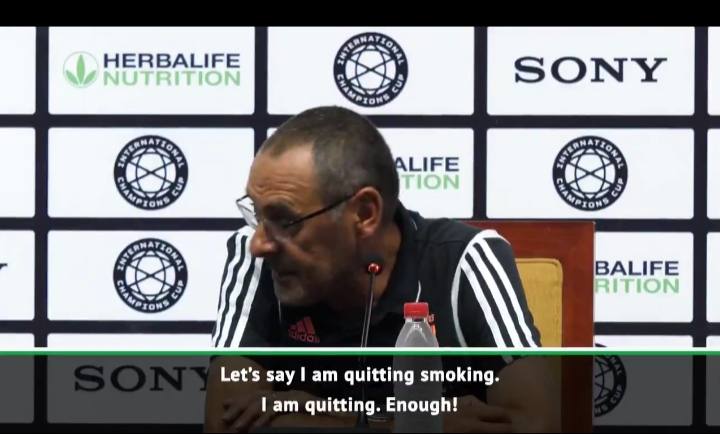 Maurizio Sarri manager of juventus Says He Is Quitting Smoking