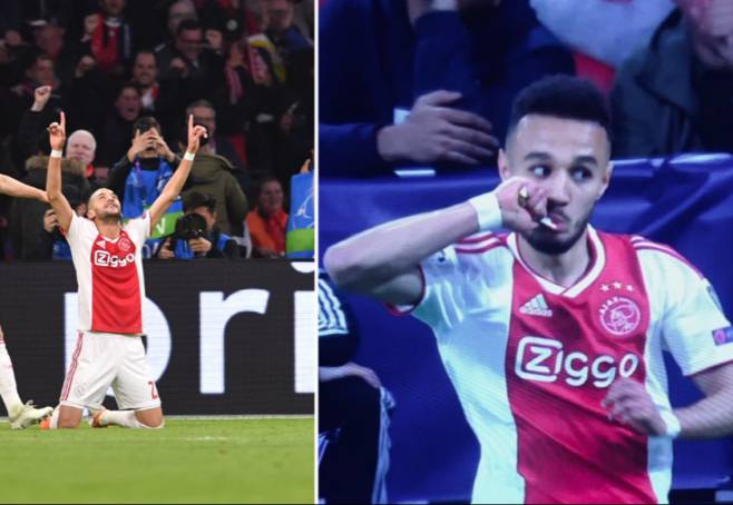 Ziyech and mazraoui eat ftour during game ajax Totenham 